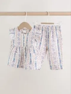 next 苺柄 セットアップ 花柄 上下セット ノースリーブ 春夏 保育園着