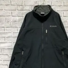 コロンビア　ソフトシェルジャケット！　ブラックXL ロゴ刺繍アウトドア1111