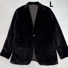ヒューゴボス　ベロアテーラードジャケット　ダークブラウン　Lサイズ