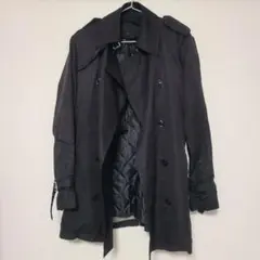 【美品】タケオキクチ　ステンカラーコート　黒　Mサイズ