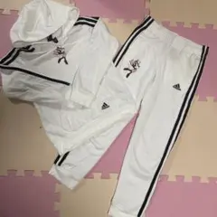 【アディダス】ミニー スウェットセットアップ 白黒 130