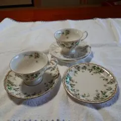 ナルミ  ペア コーヒーカップ、ソーサー、ケーキ皿