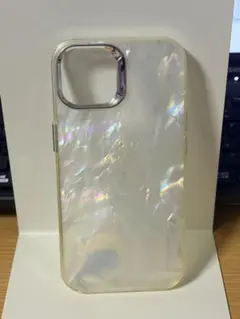 クリア iPhone15 ケース 虹色光沢