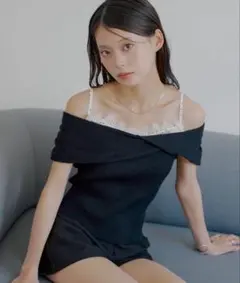 【chico チコ】レイヤードオフショルニットのサムネイル
