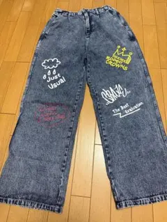 RODEO CROWNS デニムパンツ 落書き風プリントのサムネイル