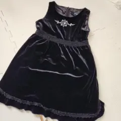 COMME CA DU MONDE 黒の刺繍ワンピース 95A