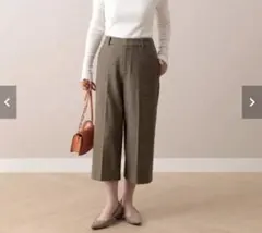 ウール調センタープレスクロップドパンツ 4L 大きいサイズ パンツ