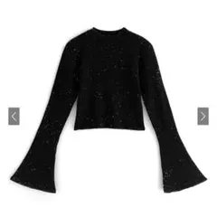 る*る様 GRL グレイル　ラメニットフレア　スリーブ　ショート丈　トップス