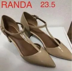 RANDA ベージュ ストラップパンプス 23.5