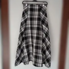 専用　GRL フレアスカート ブラック・ホワイト チェック