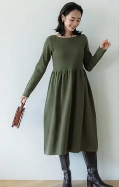 COCA ボートネック ニットワンピース