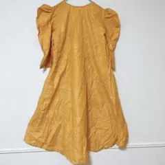 １点もの✨️オレンジ 刺繍入り フリル袖 ワンピース 膝丈 ワンピ かわいい