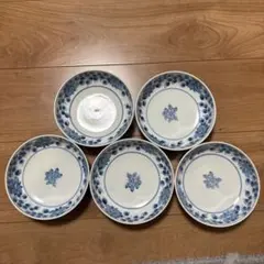 有田焼　青い花柄の鉢5枚セット 直径約15cm
