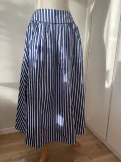 値下げ【IENA】ストライプギャザーフレアースカート