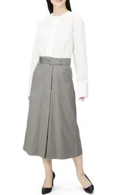 [ミラオーウェン] タックデザインシャツドッキングワンピ