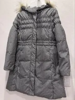 UNIQLO ギンガムチェック柄ダウンコート フード　ファー付き　130