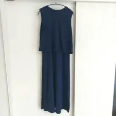 GLOBAL WORK　ロングワンピース　ノースリーブ　ネイビー　　Lサイズ