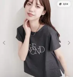 tシャツ ロゴ刺繍入りラメT レディース ナチュラルクチュールのサムネイル