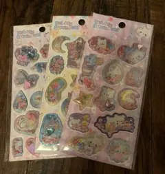 香付　シャカシャカシール　ビーズ入　ぷっくり　立体シール　3枚セット