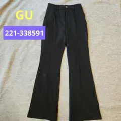 GU カットソーフレアスラックス S　ブラック