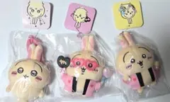 極希少・タグ付】かおもじん うさみみ＆ねこみみボイスぬいぐるみ2 3体