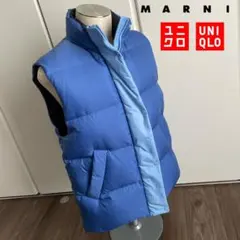 ユニクロ アンド マルニ UNIQLO MARNI ダウンベスト ブルー S