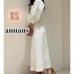 美品✨アニュアンス【S】スクエアネックボリュームスリーブワンピース バルーン