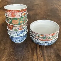 有田焼 林斎 絵変わり 小鉢9cm 平鉢12cm赤絵 染付 染錦 小付 ボウル