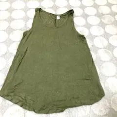 オリーブ色 ノースリーブ トップス　M 海外　古着