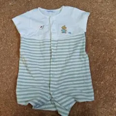 Familiar ホワイトストライプロンパース