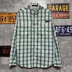 Columbia PFG チェックシャツ グリーン系 フィッシングシャツ