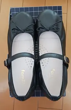 familiar 黒 バレエシューズ 21.0cm