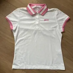 SRIXON レディース ゴルフウェア ポロシャツ ホワイト ピンク Mのサムネイル