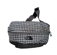 【中古】THE NORTH FACE ボディバッグ ウエストバッグ チェック黒白