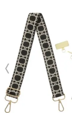 新品未使用　エイディア　スマホショルダーストラップ 黒と白の幾何学模様