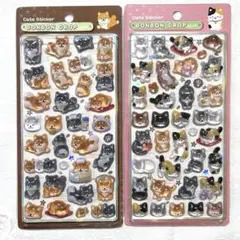 国内正規品　ボンボン ドロップ シール　柴犬ほっこりと和猫の2個セット