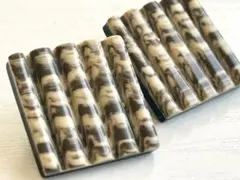 年代物 個性派 クッキークリームのような模様 vintageイヤリング