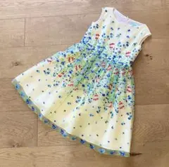 新品　トッカバンビーニ　ワンピース　ドレス　イエロー　花柄　130　3630