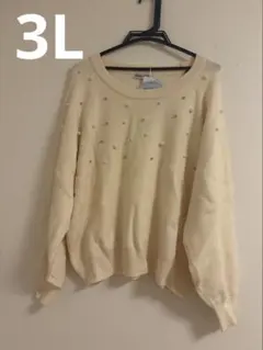 パール付き ニット 大きいサイズ