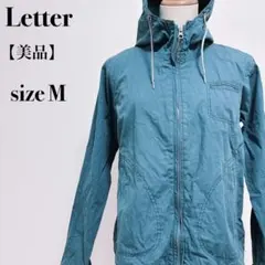 美品✨Letter コットンフード付きダブルジップアップブルゾンジャケット