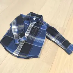 長袖チェックシャツ 100