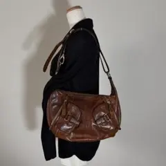 y2k archive leather buckle shoulder bagのサムネイル