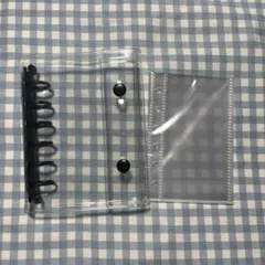 A7 6つ穴　クリアバインダー (ブラック) ポケットリフィル 10枚