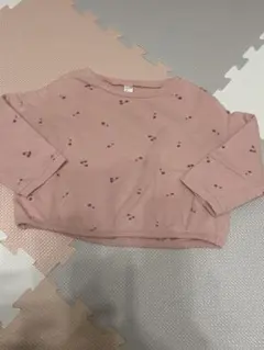 花柄さくらんぼ柄ピンク長袖トレーナー
