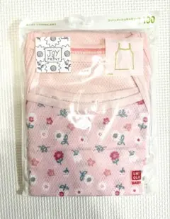 新品未開封　UNIQLO 花柄　コットンメッシュキャミソール 2枚組 100