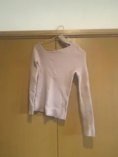 オフショル　ニット　ライトブラウン