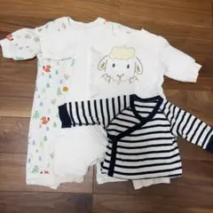 ユニクロ　前開きボディスーツキルティングカバーオール　合計3枚セット 60サイズ