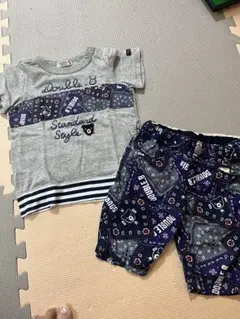 ダブルビー ミキハウス ビーくん　ペイズリー　セット　Tシャツ　パンツ セット