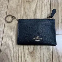 COACH ブラックコインケース IDカードポケット付き