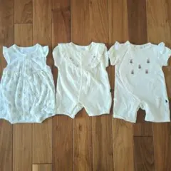 【西松屋・赤ちゃん本舗】　ロンパース3点セット サイズ70（60-70も有り）
